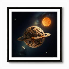 Saturn In Space Art Print