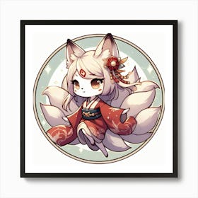 Kitsune Joy 2 Art Print