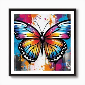 Butterfly Splatter 3 Art Print