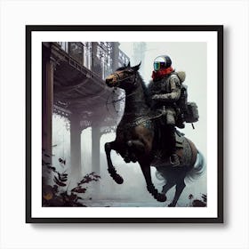 Soldier Riding home Art Print