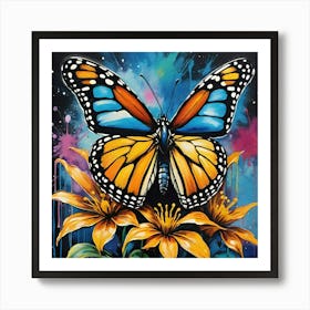 Butterfly On A Flower Art Print