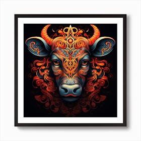Bull Head 6 Art Print