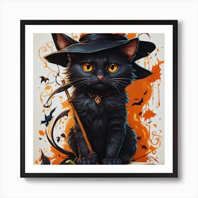 Witch Cat Art Print