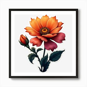 Orange Flower Art Print