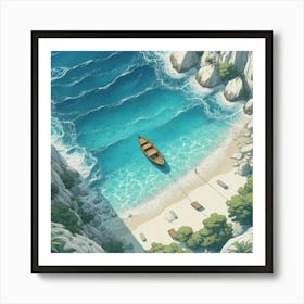 Boat On The Beach 6 Art Print