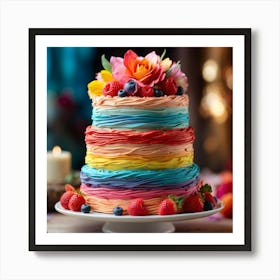 Rainbow Cake Art Print