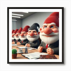 Gnomes At A Meeting Art Print