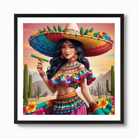 Mexican Girl 74 Art Print