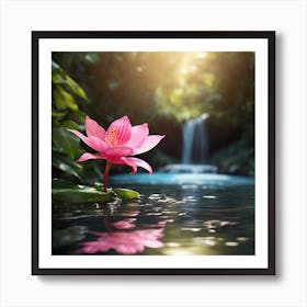 Lotus Flower In Water 1 Art Print