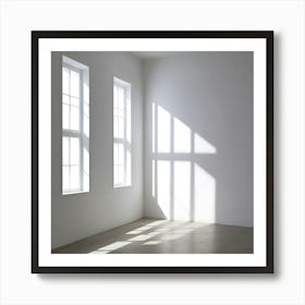 Empty Room With Windows 10 Art Print