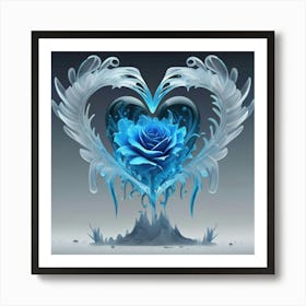 Heart silhouette in the shape of a melting ice sculpture 16 Art Print