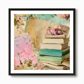 Shabby Chic Dreamy Mist Pastel Junk Journals Cooki (4) Art Print