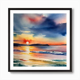 Sunset On The Beach 105 Art Print