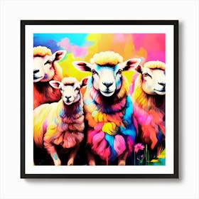 Colorful Sheep Poster