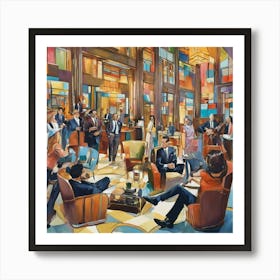 London Hotel Lobby Art Print