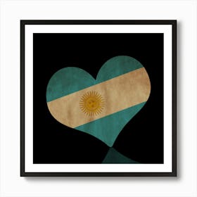 Argentina Flag Heart Art Print