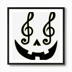 Halloween Pumpkin Face Music Notes Music Teacher G Clef Art Print