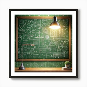 Blackboard In The Classroom Art Print