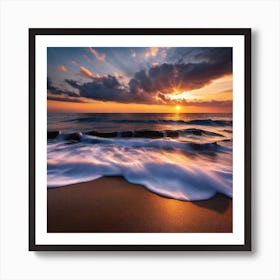 Sunset On The Beach 91 Art Print