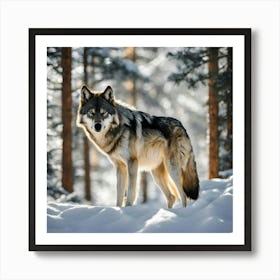 Wolf In The Snow Art Print