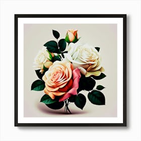 Roses In A Vase Art Print