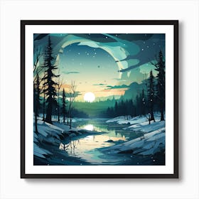 Winter Landscape for Christmas 3 Art Print