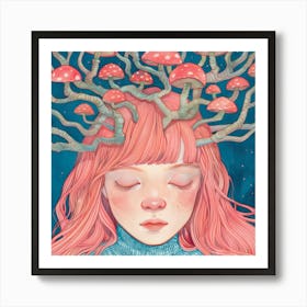 Mushroom Girl Art Print