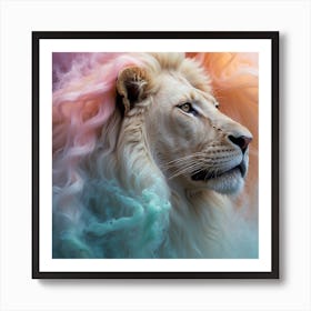 Lion In The Clouds Art Print