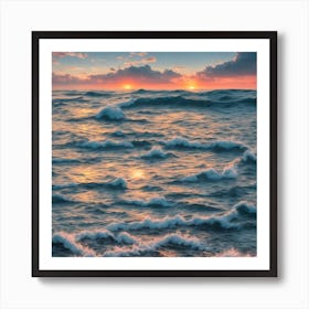 Sunset Over The Ocean Art Print