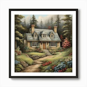 Cottage In The Woods 1 Art Print