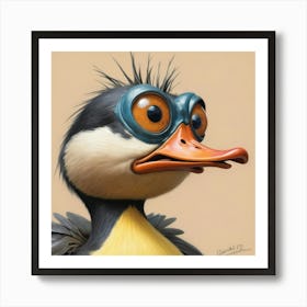 Duck With Glasses Art Print