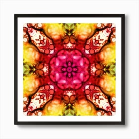 Red And Yellow Abstract Alcohol Ink Pattern 1 Art Print