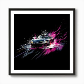 Honda S2000 With Neon Splash Effect Art Print