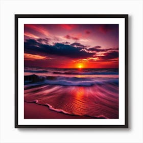 Sunset On The Beach 576 Art Print