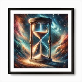 Cosmic Hourglass Wall Print Art A Captivating Depiction Of Time And The Universe, Perfect For Evoking Deep Thoughts And Wonder In Any Space Art Print