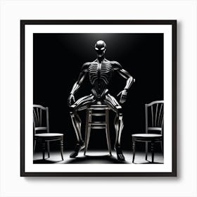 Skeleton Sitting On A Chair 12 Art Print
