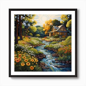 Sylvan Serenity Strokes Art Print