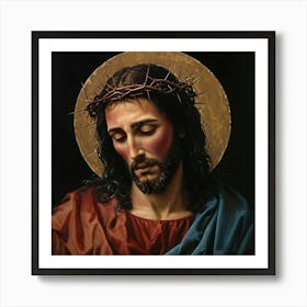 Jesus With Crown Of Thorns Art Print