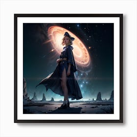 Witch In Space Art Print