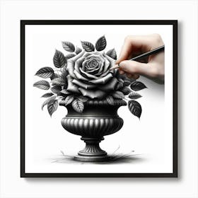 Roses In A Vase Art Print