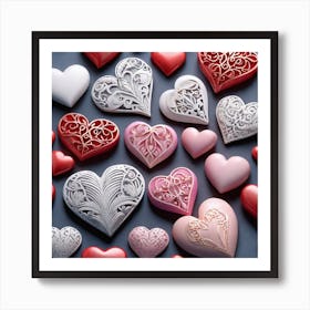 Valentine'S Day Hearts 1 Art Print