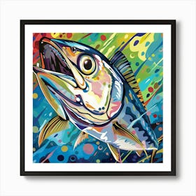 King Mackerel Fish Closeup Art Print