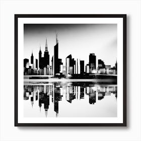 Black And White Cityscape 18 Art Print