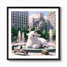 Fountain Goals Art Print