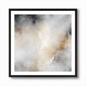 Abstract Minimalist Painting That Represents Duality, Mix Between Watercolor And Oil Paint, In Shade (36) Art Print