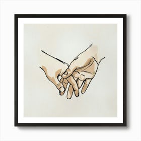 Two Hands Holding Hands 4 Art Print