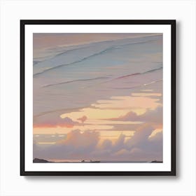 Sunset Over The Ocean 2 Art Print