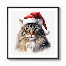 Santa Cat 48 Art Print