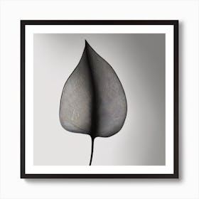 A Minimal Plant Leaf Black 6 Art Print