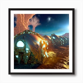 Spaceships In Space Art Print